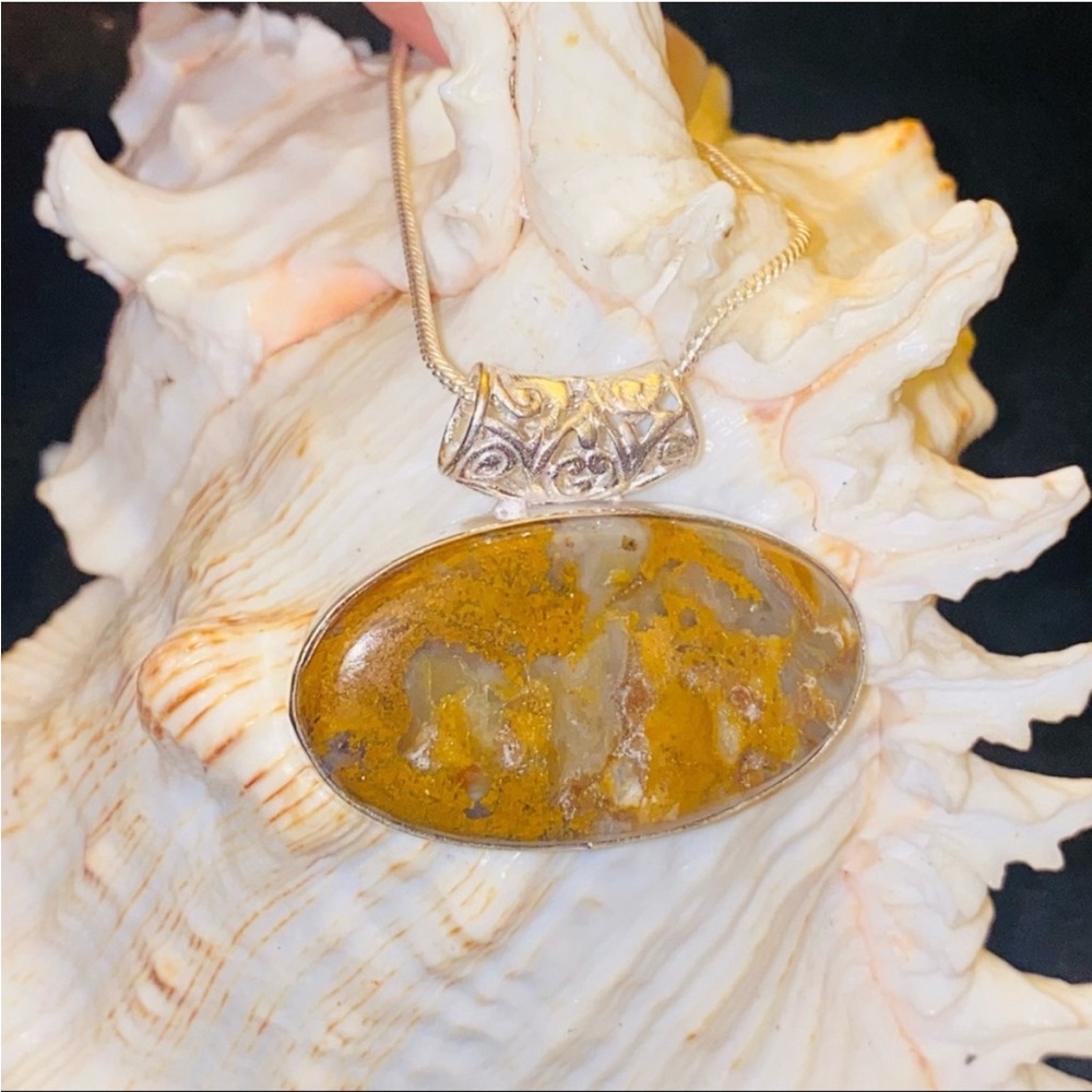 Exotic Sunstone Marquis Handcrafted Pendant Necklace